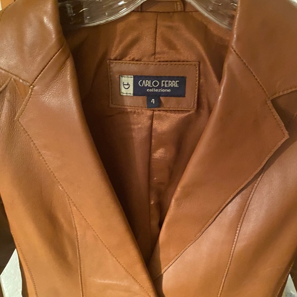 Carlo Ferre Genuine leather jacket Size 4 - Picture 1 of 4